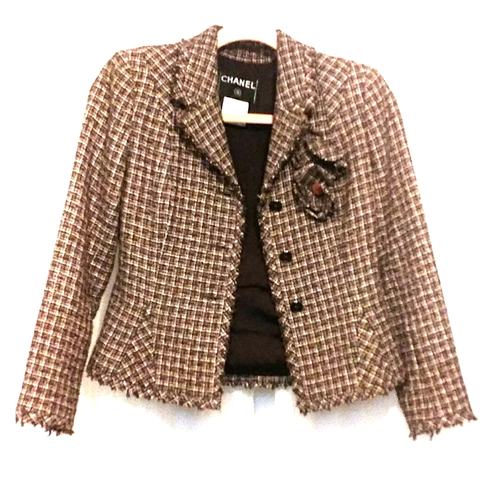 Chanel Brown Tweeded Jacket